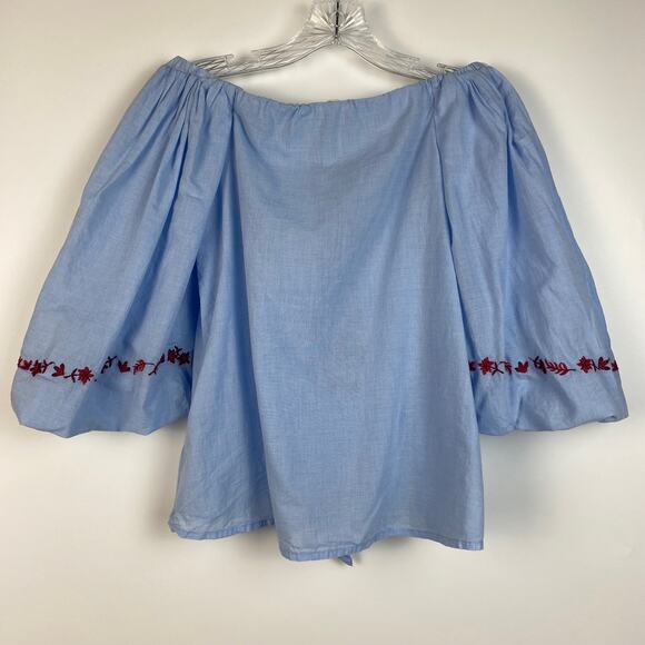 BEACHLUNCHLOUNGE OFF SHOULDER EMBROIDERED BLOUSE SIZE XS - Picture 10 of 11